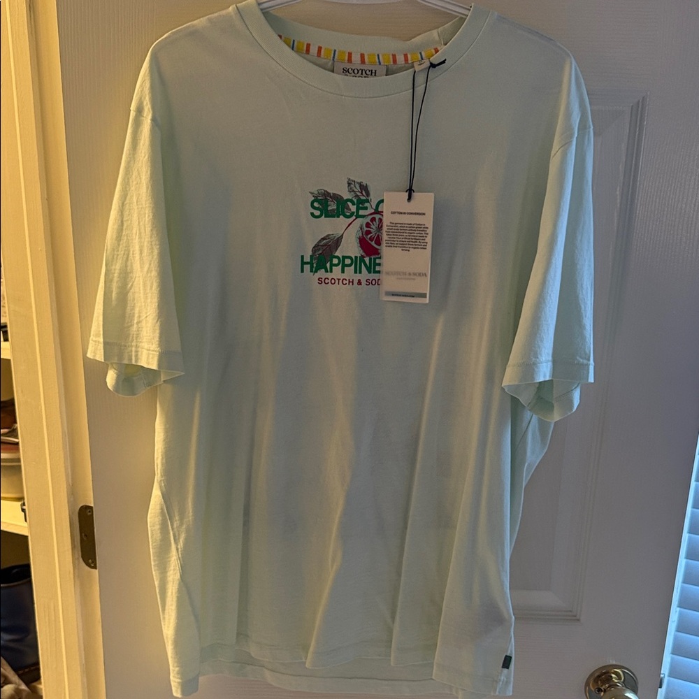 Scotch & Soda Men's Light Blue Graphic Tee